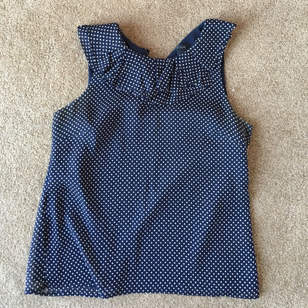 JCrew polka dot top