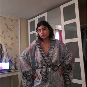 Kym kimono-sleeve printed Romper