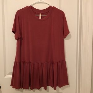 Peplum tshirt size small fits oversized