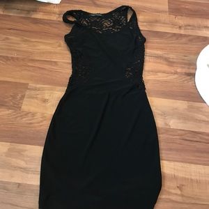 Black sexy lace back/sides dress