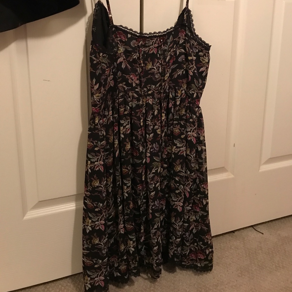Boho dress with black lace detail