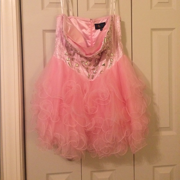 Pink prom dress size 16 - Picture 1 of 4