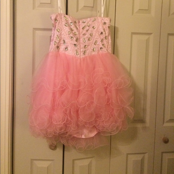 Pink prom dress size 16 - Picture 3 of 4