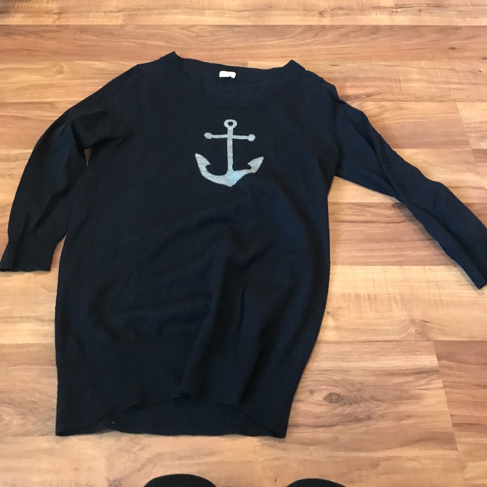 3/4 sleeve anchor sweater