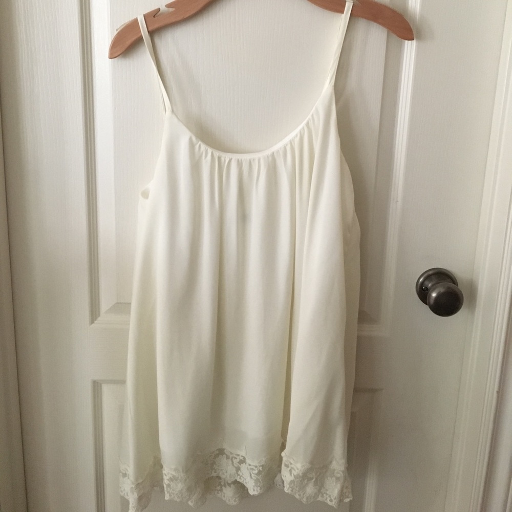 White dress with lace bottom