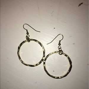 Gold Anthropologie hoop earrings