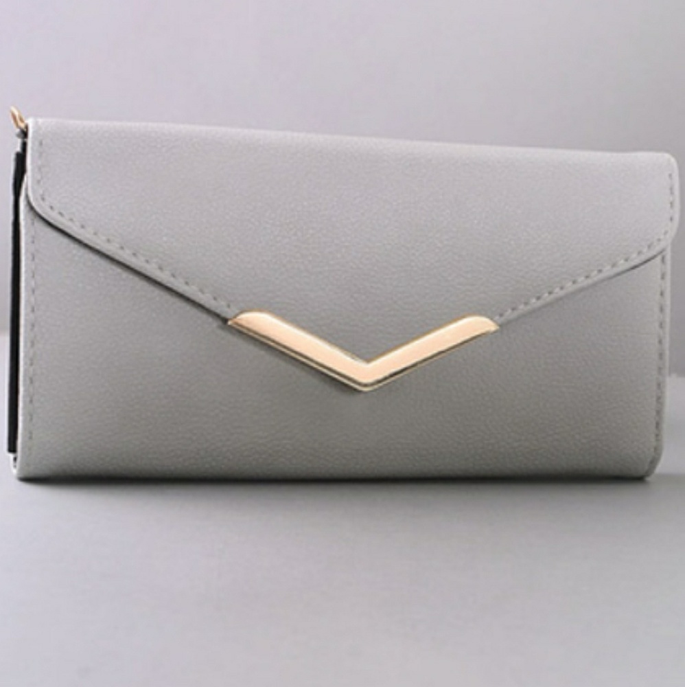 Gray and Gold Wallet Purse