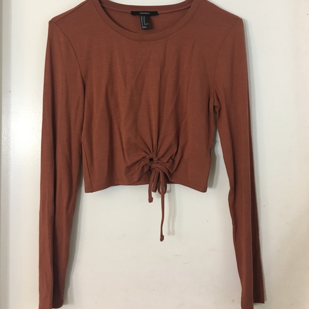 F21 Long Sleeve Crop Top