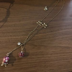 Betsey Johnson egg crown charm necklace