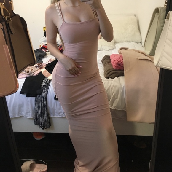 Tops - Pink long ruched dress