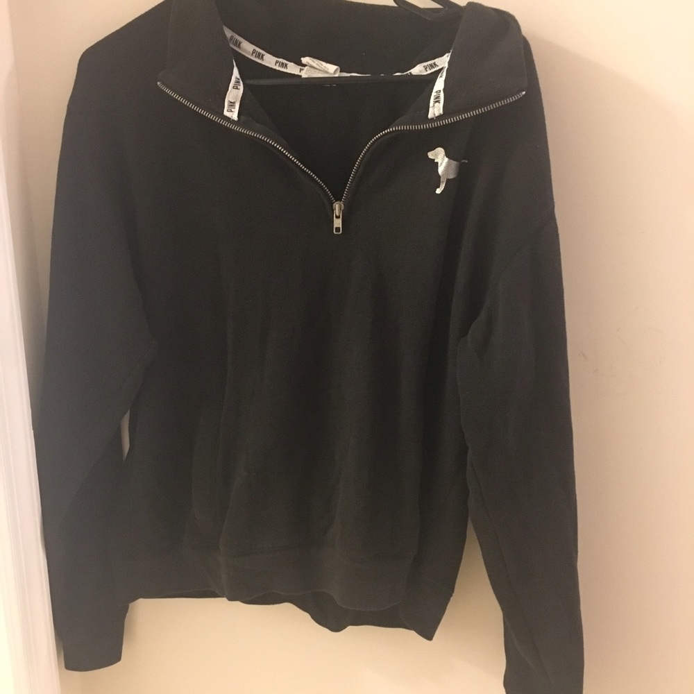 💖PINK💖 Black Quarter Zip Sweater