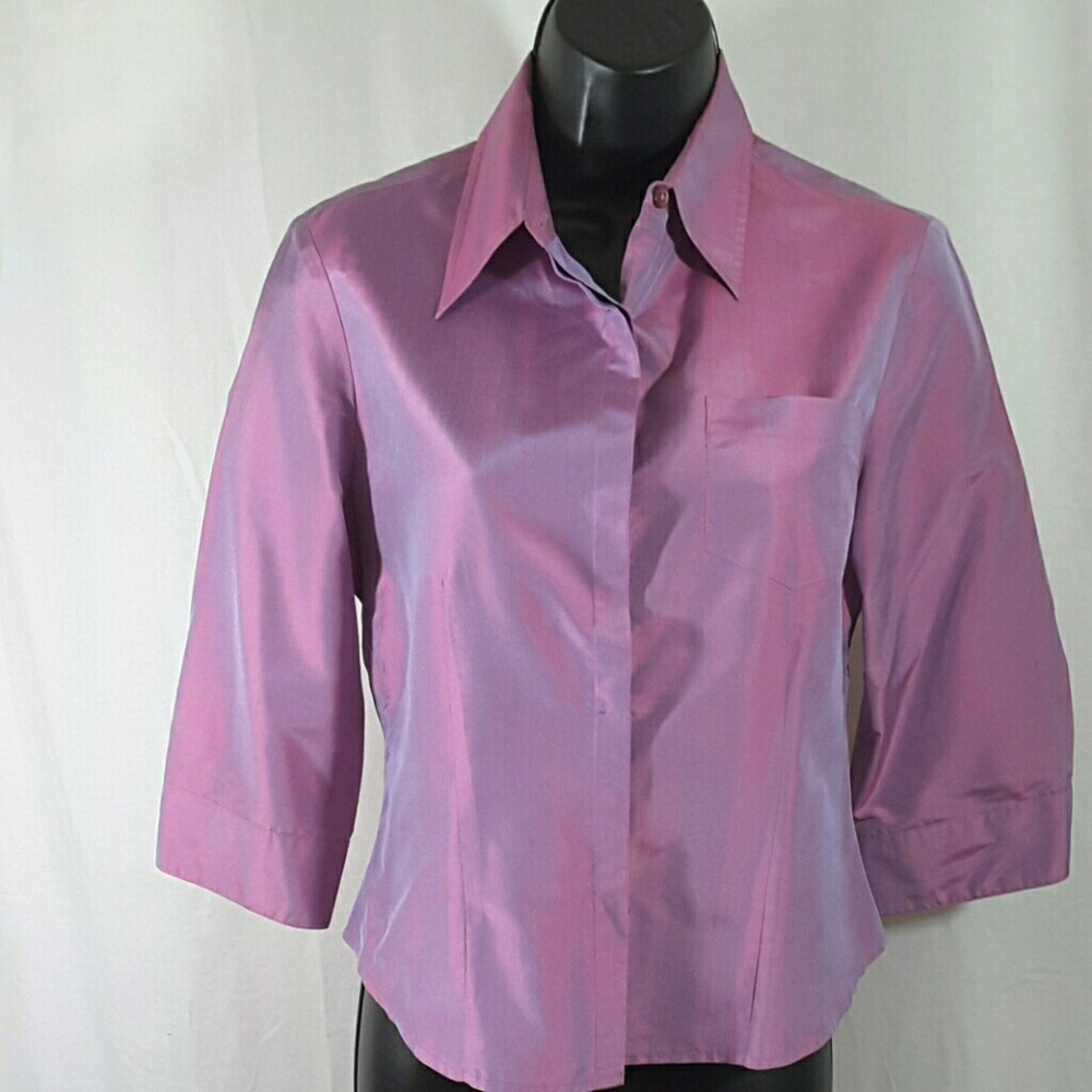 Express Purple Top Size 1/2 Silk