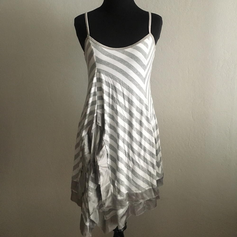 PH8 Bebe Sport Striped, Layered, Satin Trim Dress