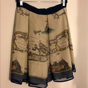 Anna Sui for Anthropologie skirt with map print