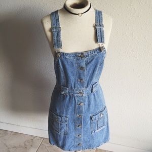 90s Denim Overalls Dress