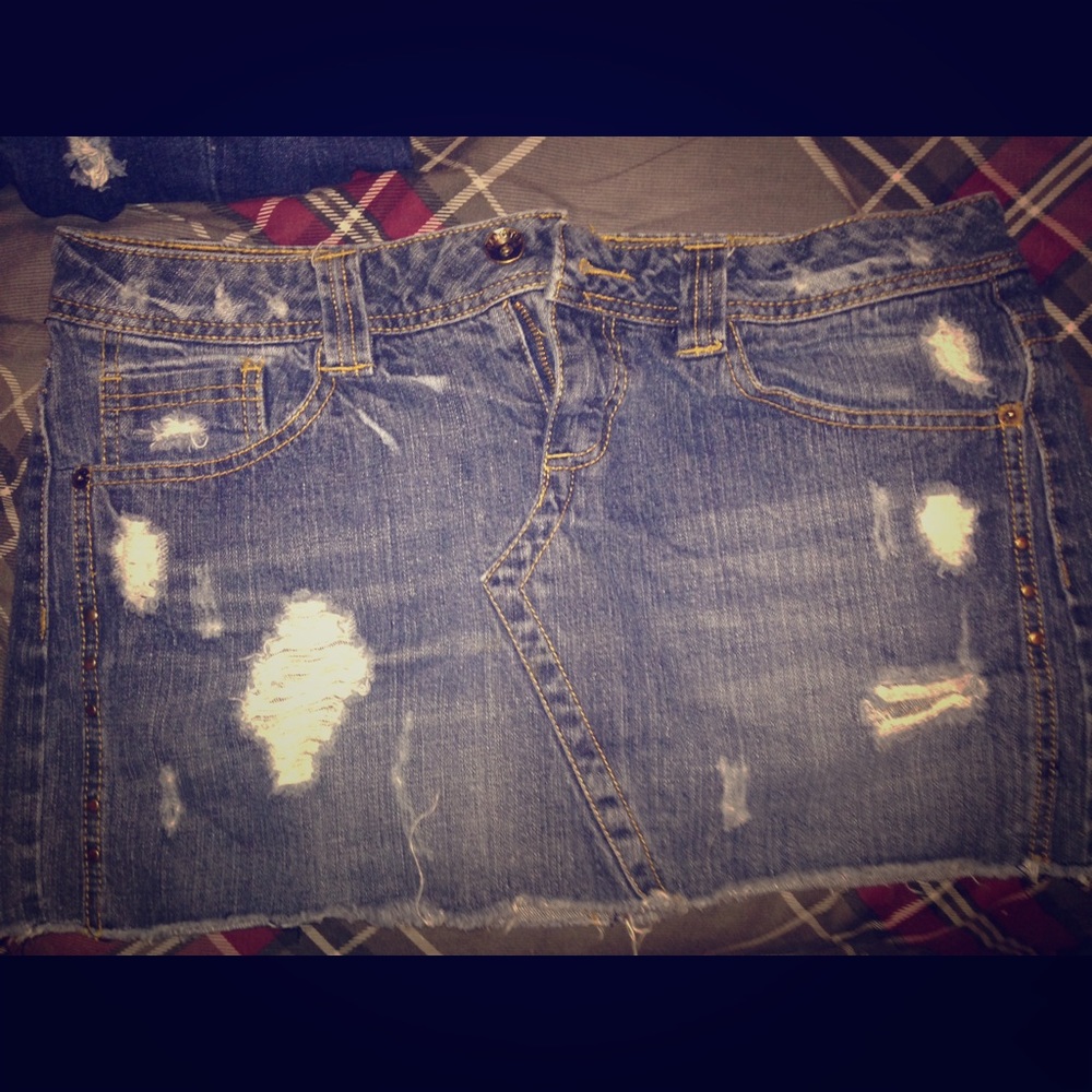 Jean mini skirt