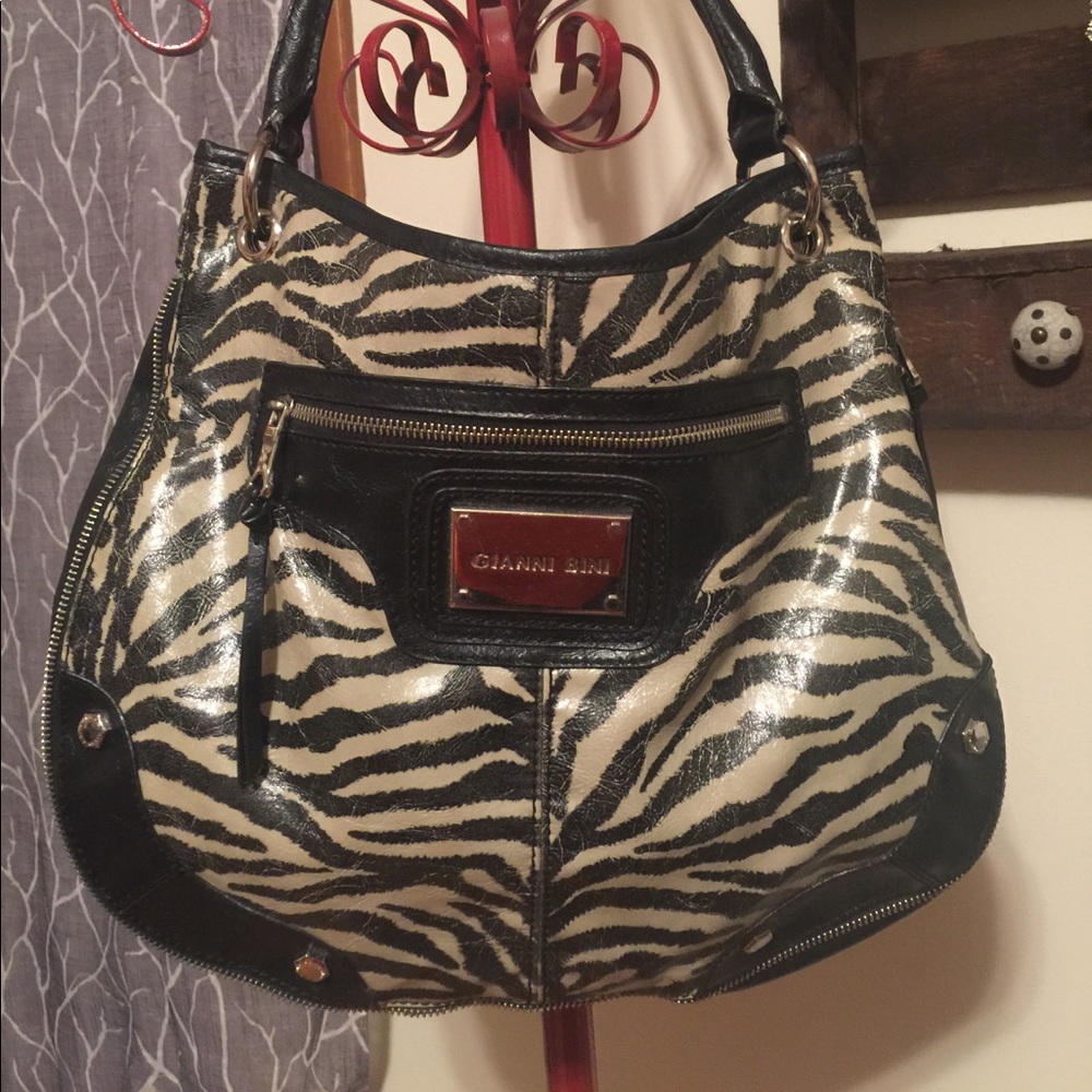 Gianni Binni Zebra printed leather purse
