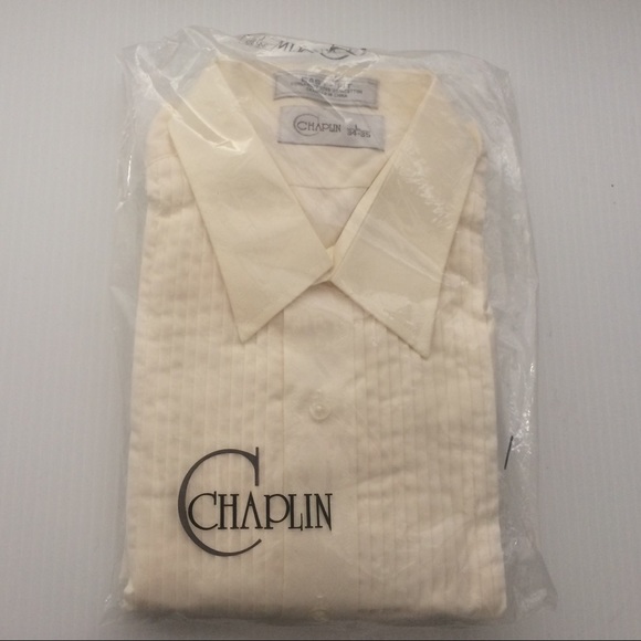 New Ivory Tuxedo Shirt 1/4" Pleat with Free Bonus - Picture 3 of 5