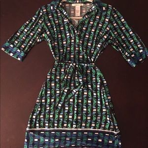 Laundry Patterned Wrap Dress