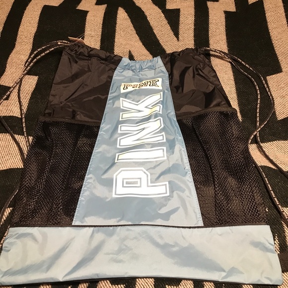 SALE💕 VS PINK BLUE DRAWSTRING BACKPACK - Picture 2 of 3