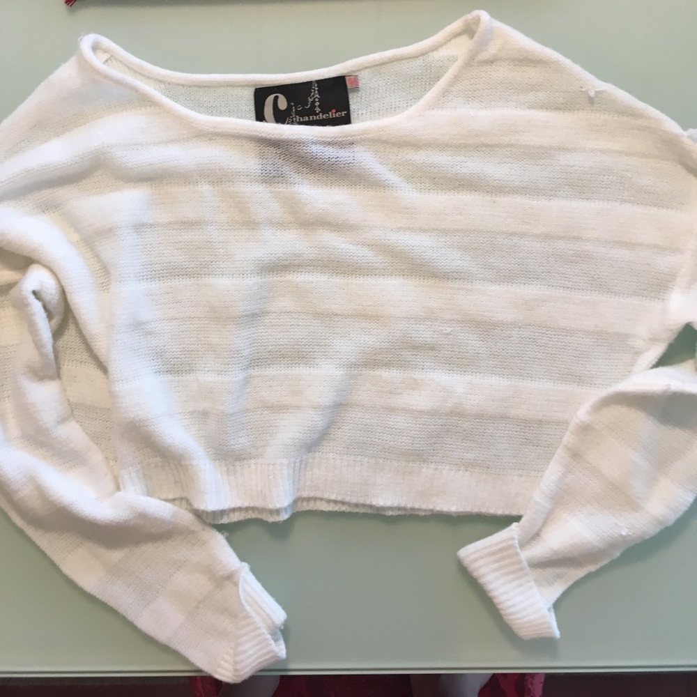 White striped super soft LF sweater