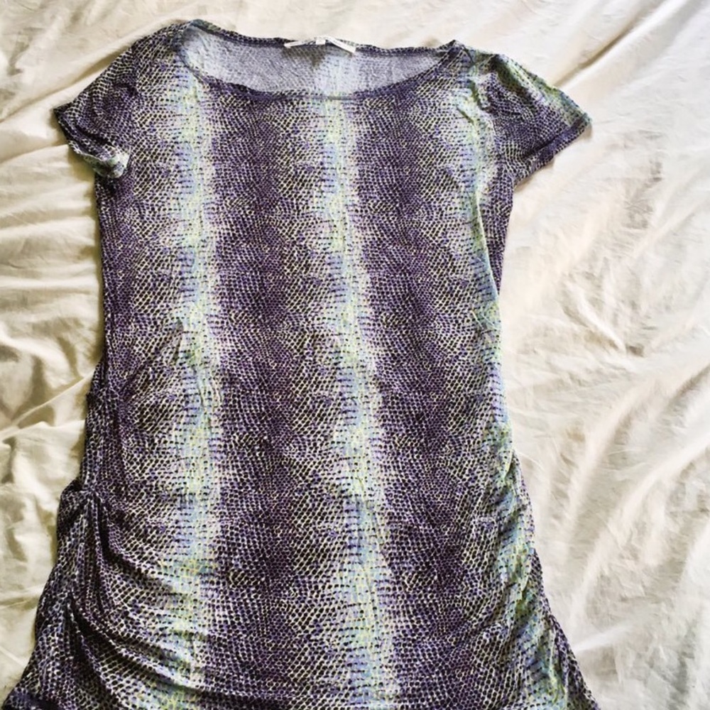 Multi-colored ruched tunic