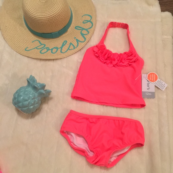 NWT Carter's 2-piece Tankini "Melon" 12m - Picture 2 of 8