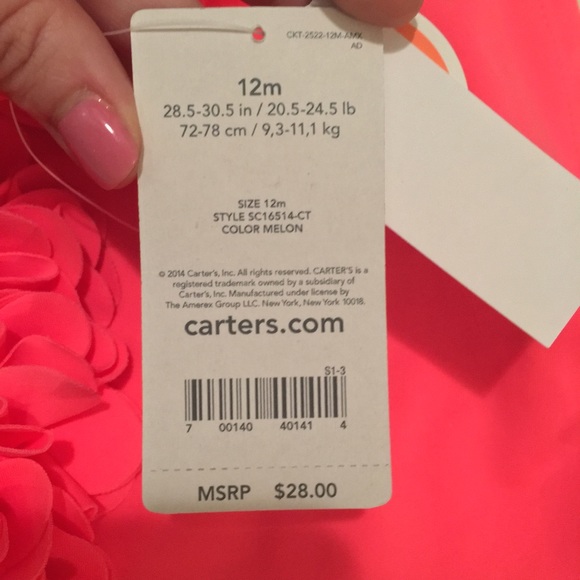 NWT Carter's 2-piece Tankini "Melon" 12m - Picture 7 of 8