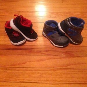 Size 6. Two pairs toddler boy tennis shoes