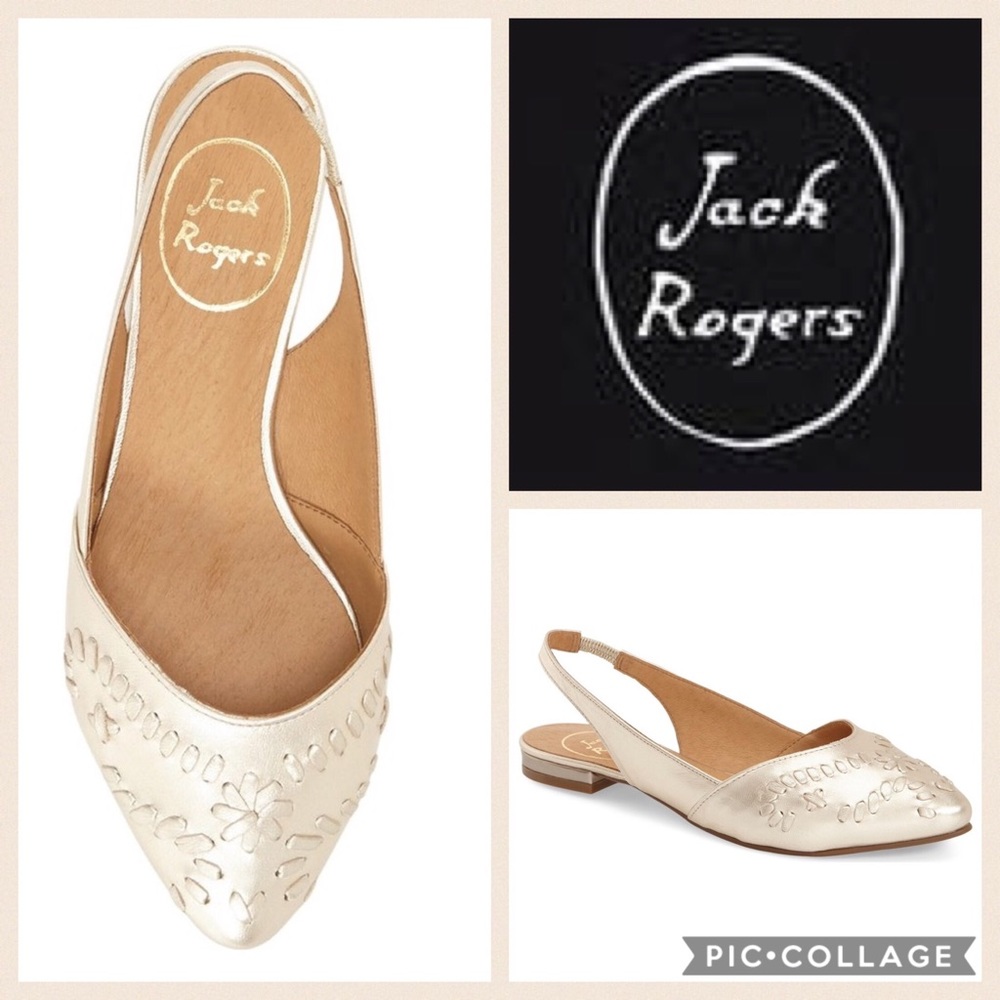 ✨Jack Rogers Rory Slingback Flat {Platinum} sz 6&9