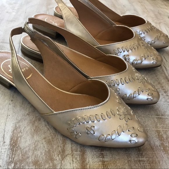 Jack Rogers Shoes Jack Rogers Rory Slingback Flat Platinum Sz 69