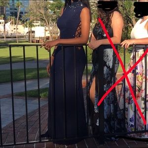 JOVANI Navy Blue Prom Dress