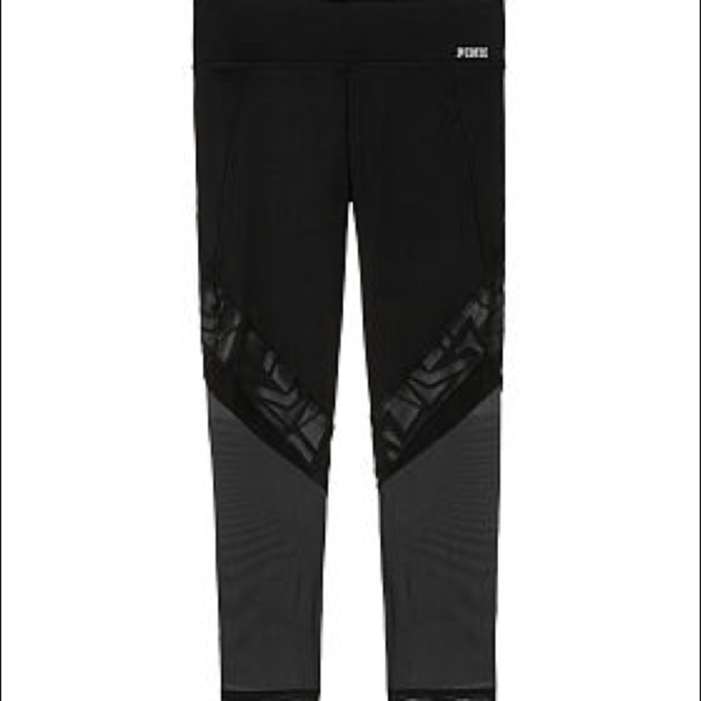 NWT PINK ankle leggings with mesh bottoms