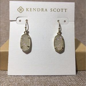 Kendra Scott Earrings - Iridescent Drusy & Gold