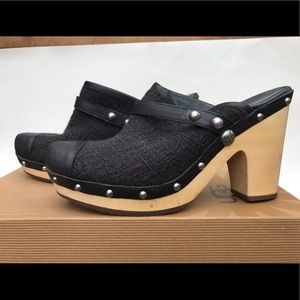 Uggs leather trim mules