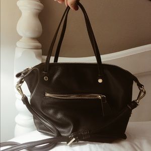 Kate Laundry Black Leather/Cheetah Fur Purse