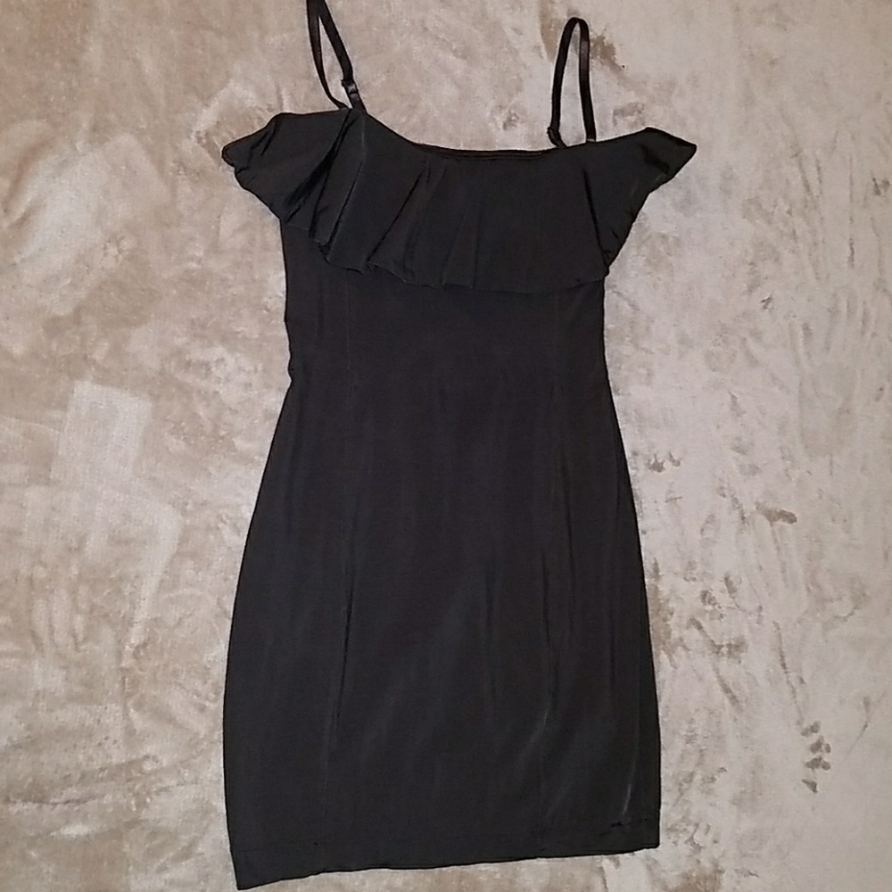 Charcoal colored H&M ruffled bust mini