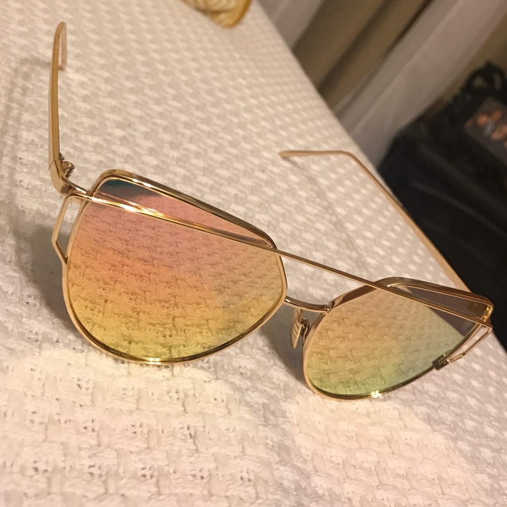 Rose Gold Pink fashion sunglasses