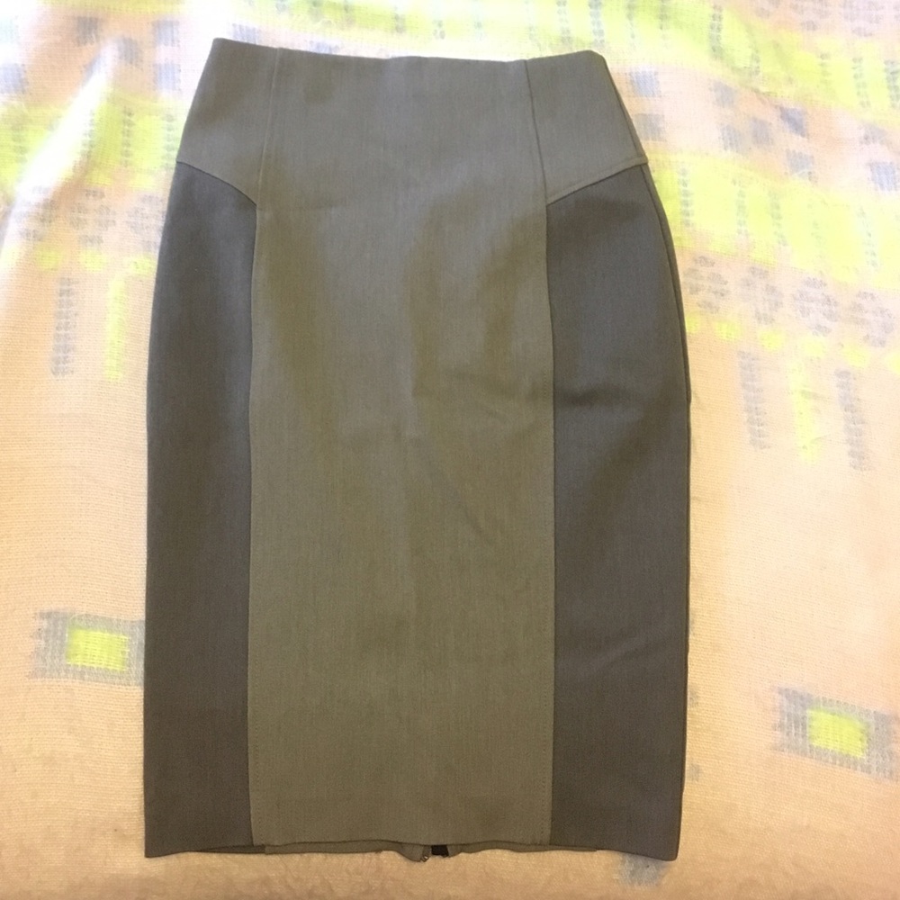 Express classic grey pencil skirt with zip back