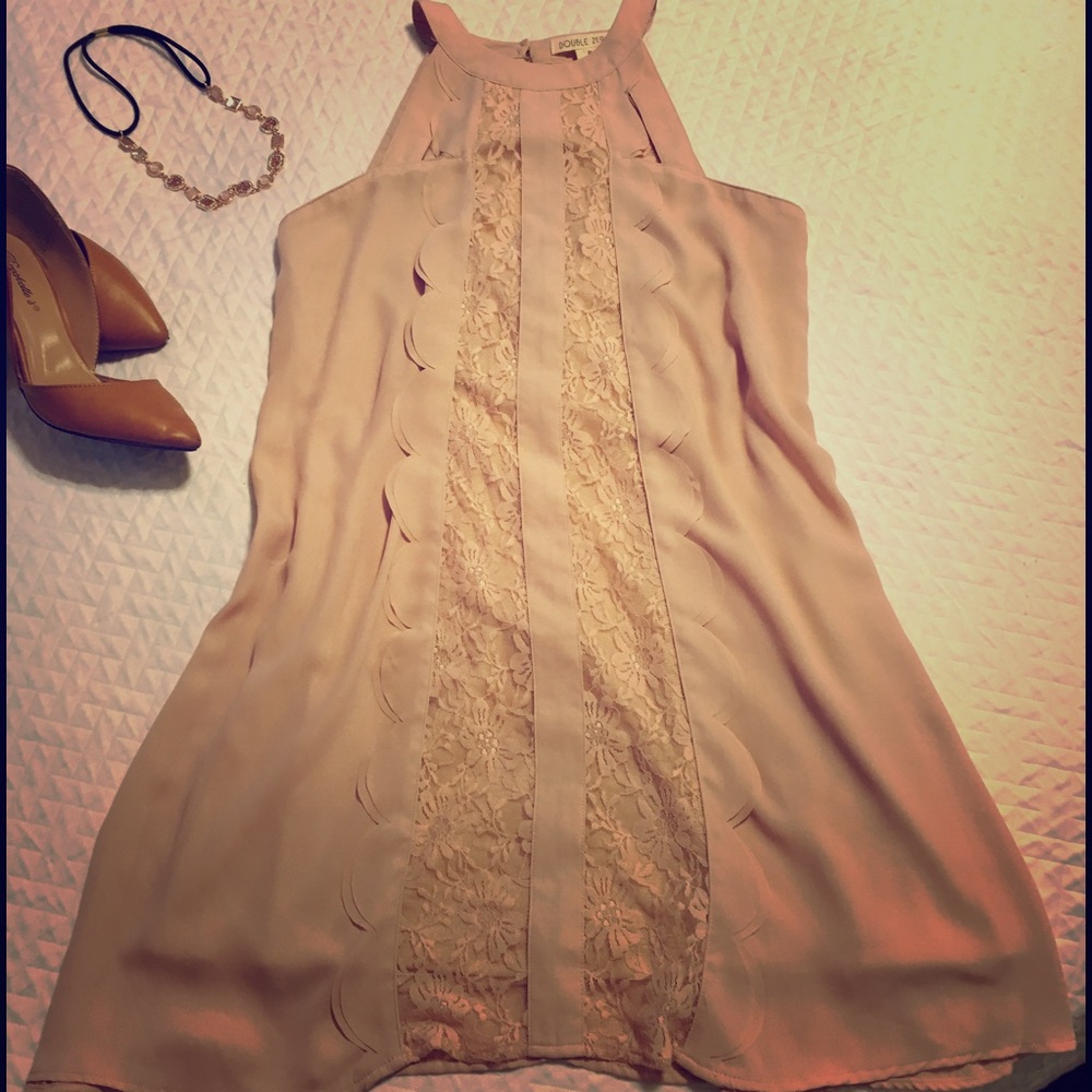 Double Zero Scalloped Shift Dress.