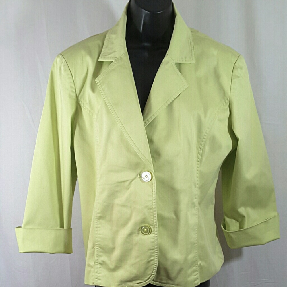 Chico's Lined Lime Jacket Size 2