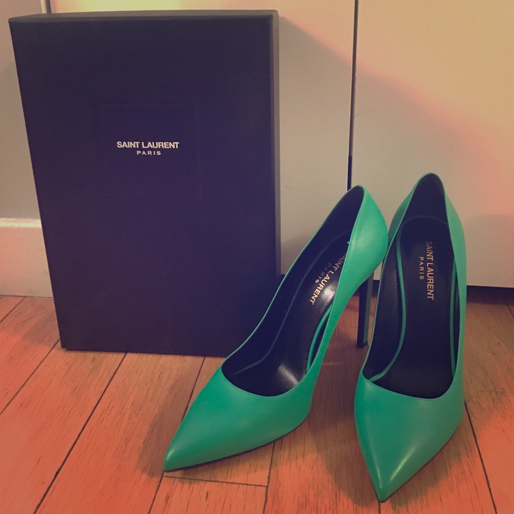 Saint Laurent green heels