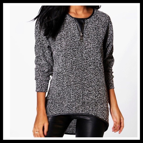 Sweaters - NWT🖤Stylish Black/Gray Hi/Lo Sweater🖤
