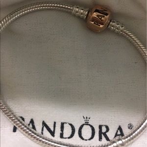 Pandora Rose Gold Barrel Clasp bracelet 18 cm