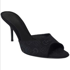 Gucci 295093 Horsebit Jacquard Slide Heel Sandals