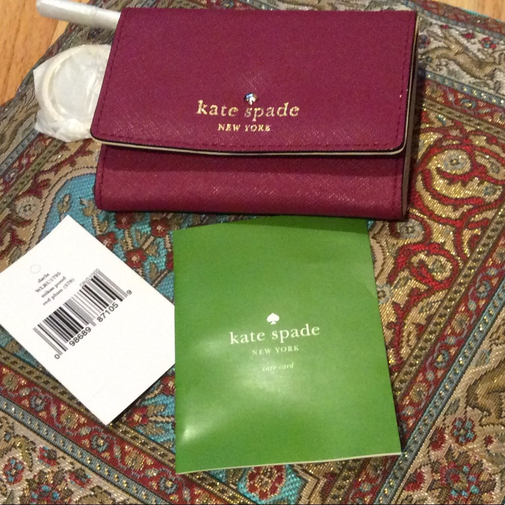 Auth! Kate Spade Darla Mikas Pond Wallet Red Plum