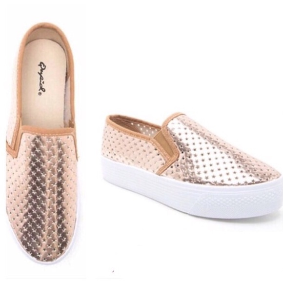Shoes - Rose Gold Stardust sneakers