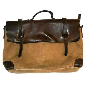 Vintage computer leather and cloth bag