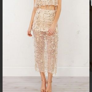 Gold sequin skirt