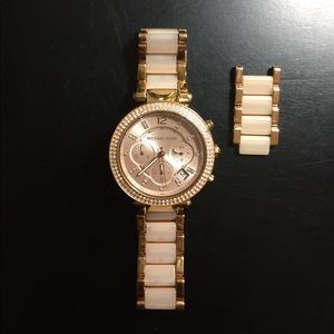 MK Parker Rose Gold & Blush Watch MK5896
